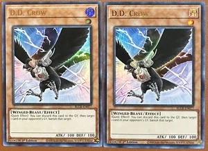 YUGIOH 2x D.D. Crow - BLCR-EN077 - Ultra Rare - 1st Edition - NM - Picture 1 of 2