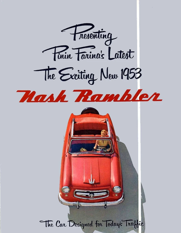 1953 Nash Rambler Pininfarina Design Showroom Poster 13 x 17 Giclee print - Image 1 of 1