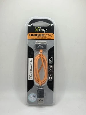 Cable de carga y sincronización USB iFrogz UniqueSync de 30 pines naranja para iPod iPhone iPad Foto 1 de 3