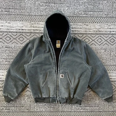 Chaqueta De Colección Carhartt Active J68 MOS Desteñida Verde Para Hombres XL Ropa de Trabajo Envejecida Foto 1 de 4