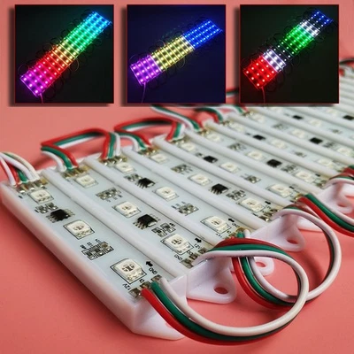 12V WS2811 Addressable 5050 RGBIC LED Pixel Module Light Strip 3LEDs Dream Color - Image 1 of 4