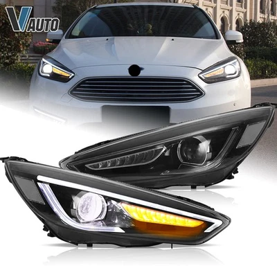 LED Projector Headlights For Ford Focus ST/RS 2015-2018 Sequential Indicator L+R - image 1 of 4