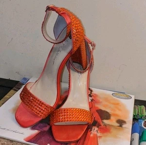Blu by Betsey Johnson Rina abito sandalo raso tacco donna 8, strass arancione - Foto 1 di 7