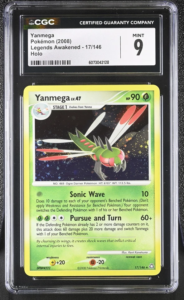 CGC 9 MINT Yanmega 2008 Legends Awakened 17/146 Holo Pokemon Card - Image 1 of 2