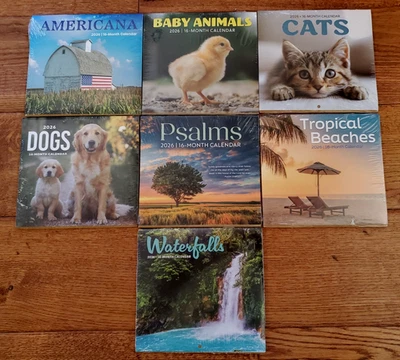 ***Mini Small Wall Calendar 2026*Choice* Dog American Psalms Baby Animals*** - Image 1 of 4