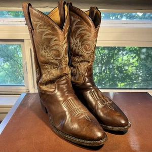 Botas vaqueras de cuero marrón semental Kango talla 12D Tony Lama para hombre - Imagen 1 de 22