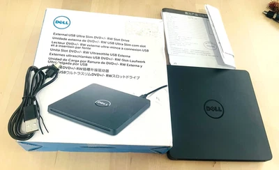 Dell - DW316 8x Slim External USB DVD±RW/CD-RW Drive - Black Open Box - Image 1 of 4