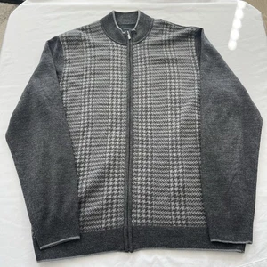 Suéter Tejido Geoffrey Beene De Colección Geométrico Cremallera Completa Talla Grande - Imagen 1 de 6