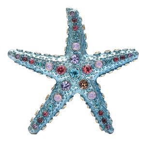 Funkelnde blaue Seestern Strass Brosche Anstecknadel Meer Ozean Motiv Schmuck Geschenk - Bild 1 von 2