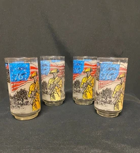 4 Patriotische Amerika Libbey Glas Becher ~ Zweihundertjahrfeier 1776 - 1976 Unabhängigkeit - Bild 1 von 4