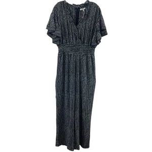 Max Studio Black & White Polkadot Poly Blend V-Neck Jumpsuit Women’s Large NWT - Picture 1 of 4