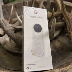 Google Nest Doorbell (kabelgebunden, 2. Gen) Video Türklingel Überwachungskamera - Schnee - Bild 1 von 4