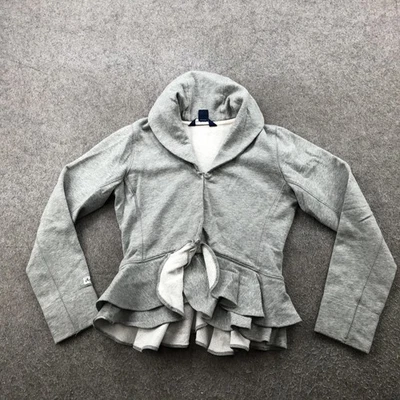 Ralph Lauren куртка женщин большой 12-14 серый пеплум оборки шаль воротник флис - Изображение 1 из 4