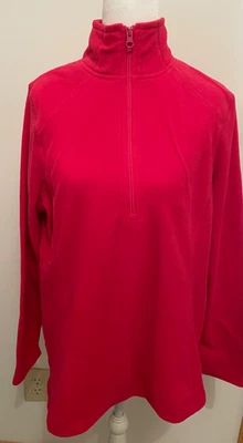 Chaqueta Exertek Activewear polar 1/2 cremallera para mujer PL gris geométrico cuello falso suave Foto 1 de 4