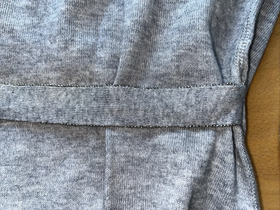 ✨Vogue Wickelpulli BW-Kaschmir GR.36 Silberperlenbordüre✨ - Bild 1 von 4