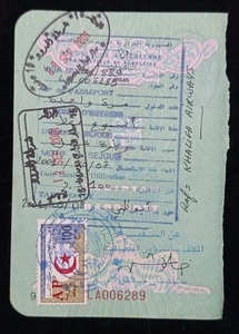Algeria Early Revenue Stamps On Used Passport Visas Page  - Picture 1 of 3