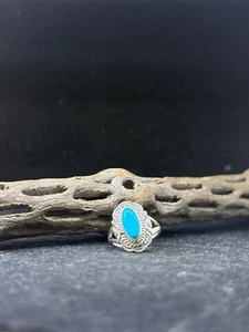Native American Navajo sleeping beauty turquoise Sterling Silver Ring Size 7  - Picture 1 of 10