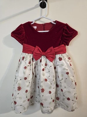 Girls Fancy Velvet Sequin Layered Party Christmas 24 Months - Image 1 of 4