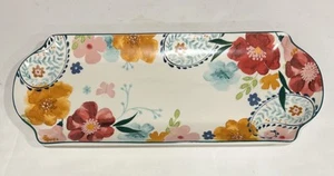 NEW Dolly Parton Stoneware Serving Tray Platter Butterfly Floral Paisley 15”x6” - Picture 1 of 6