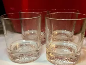VINTAGE Crown Royal Rocks Trinkglas runder geprägter Boden 4er Set - Bild 1 von 7