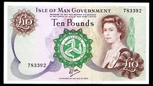 Isle Of Man, Government Issue, £10 (1978), 783392 (IOMPM M525). Crisp F-VF. - Picture 1 of 2