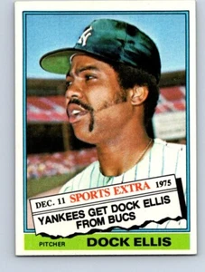 VINTAGE BASEBALL CARD TOPPS 1976 NEW YORK YANKEES DOCK ELLIS NO900 - Picture 1 of 2