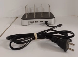 USB Power CHARGER Wall STATION w/ 3 Ports for Charging Cell Phone Tablet Devices - Picture 1 of 16