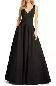 Ieena For Mac Duggal Black Empire Waist Ballgown Size 14 $398 - Picture 1 of 2