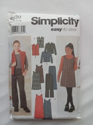 4839 Simplicity Sewing Pattern. Childrens Jacket, Vest, Pants, & Jumper. Sz 7-16 - Image 1 of 3