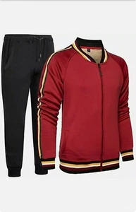Lavnis Tracksuit Mens Activewear Jacket & Pants Color Red/Black Size 2X-Large  - Picture 1 of 5