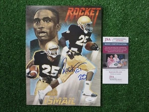 RAGHIB ROCKET ISMAIL SIGNED NOTRE DAME IRISH COVER CUT PHOTO JSA COA - Picture 1 of 4