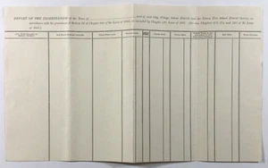 Antique New York State Document Town Indebtedness Report - Picture 1 of 4