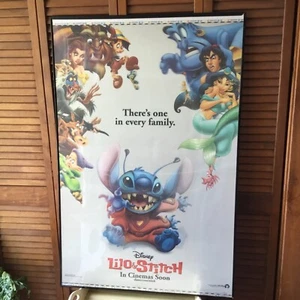 2002 LILO & STITCH DISNEY FRAMED PLEX LENTICULAR MOVIE POSTER 27 X 40 wCOLOR BAR - Picture 1 of 13