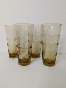 VINTAGE LIBBEY GOLDEN WAVE BECHER HONIG GOLD 4 STÜCK  - Bild 1 von 7