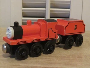 Thomas & Friends Holz Tankmotor JAMES & TENDER Zug FLACHMAGNETE, HEFTKLAMMERN - Bild 1 von 13