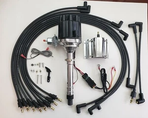 Pequeña tapa hembra distribuidor CHEVY 327 350 HEI + cables bajo escape + bobina de 60 k - Imagen 1 de 18