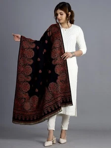 Womens Mens 100% Cashmere Indian Oversized Blanket Wool Scarf Shawl Wrap Paisley - Picture 1 of 45