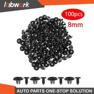 Labwork 100 Pcs 8mm Nylon Rivets Retainer Bumper Fender Clips For Honda - Picture 1 of 8