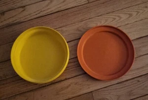 Vintage Tupperware Siegel n Servierschüssel gold #1206-31 mit Deckel orange - Bild 1 von 3