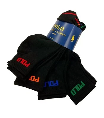 6 Pair - Polo Ralph Lauren Men's Cushioned Quarter Cut Ankle Socks Pony Logo - Image 1 of 4