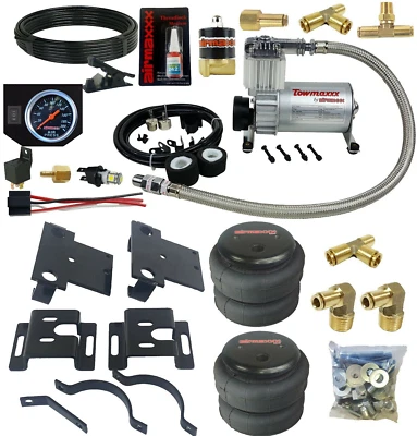 Bolt On Air Helper Bag Kit Onboard Control Fits 2001-2010 Silverado/Sierra 3500 - Image 1 of 4