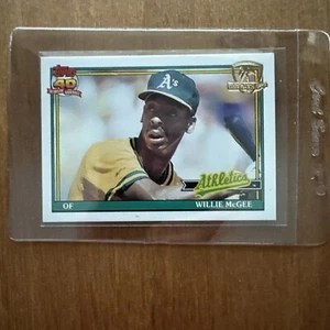 1991 Topps Desert Shield 380 Willie McGee A’s Sharp Corners&Surface Centered MT - Picture 1 of 2