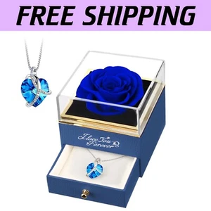 I LOVE YOU Preserved Blue Rose Box - Perfect Gift for Mom, Wife, or Girlfriend - Picture 1 of 11