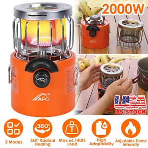 2000W 2 In 1 Camping Stove Tent Heater Outdoor Gas Stove Propane Heater Stove - Picture 1 of 15