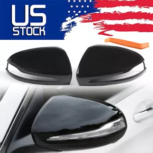 Cubierta de tapa de espejo retrovisor lateral negro piano para 2015-2020 W205 X253 W213 C300 S500 - Imagen 1 de 10