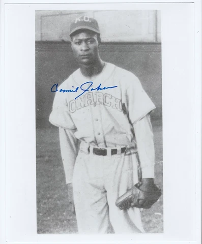 Connie Johnson Kansas City Monarchs Negro Leagues baseball signed 8x10 photo Cover