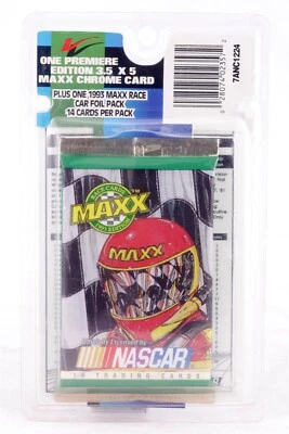 MAXX Race Cards 1993 Promo Foil 14 Pack + Limited Release Chrome Card Waltrip - Image 1 of 3
