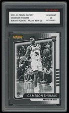 CAMERON THOMAS 2021-22 PANINI INSTANT BLACK/WHITE 1ST GRADED 10 ROOKIE CARD Cam
