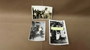 3 B&W Photo Inchaban Ghana Africa Village Life 1944 Hunting Deer Hanging on Pole - Bild 1 von 6