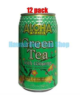 GREEN TEA HAWAII JUICE ALOHA MAID Fruit Drink12 pack of 11.5oz cans FREE FRESH